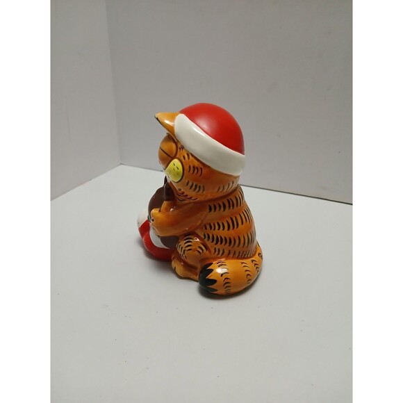 Vintage Enesco Statue Garfield 3" Comic Strip Cat CHRISTMAS Pokey 1980s Rare - Picture 2 of 8